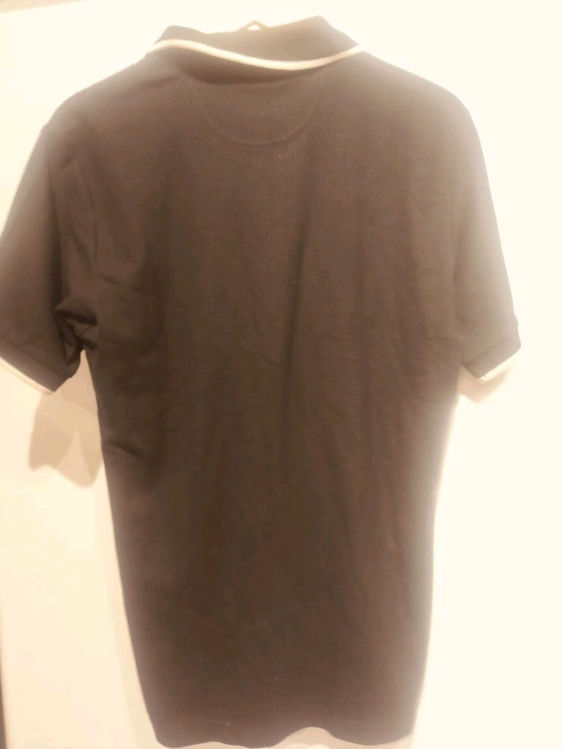 Billede af Polo tshirt sort med beige kanter