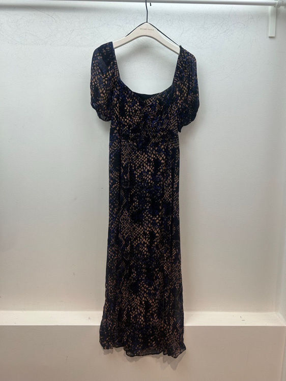 Billede af Second kjole- blå+brun+sort mønster