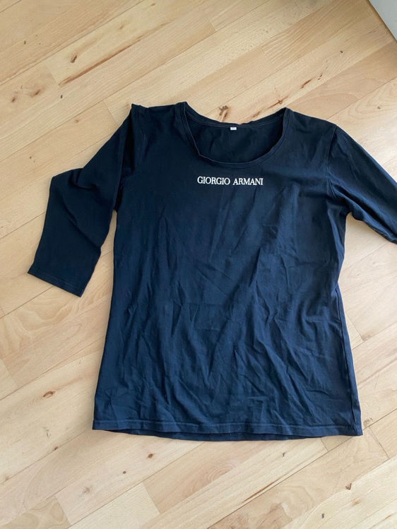 Billede af T-shirt str L sort 3/4 ærmer Giorgio Armani 