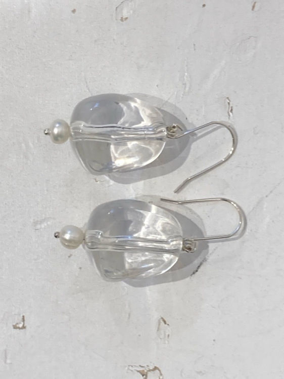 Billede af Silver acrylic earrings 