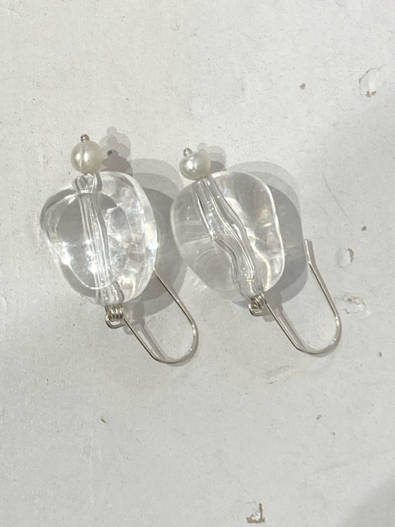 Billede af Silver acrylic earrings 