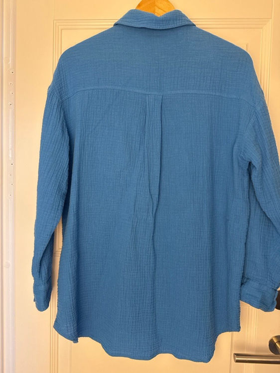 Billede af Blue cotton waffle textured shirt 