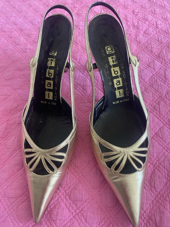 Billede af Vintage sling-back pumps guld