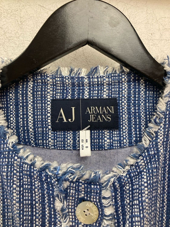 Billede af Cropped perlemor Armani blazer i denimstrik