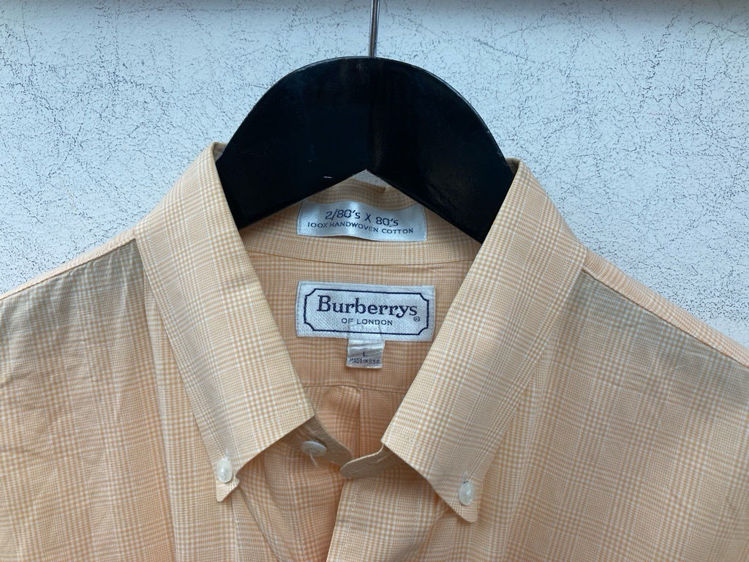 Billede af Burberry-plaid 80’er ferskenfarvet skjorte