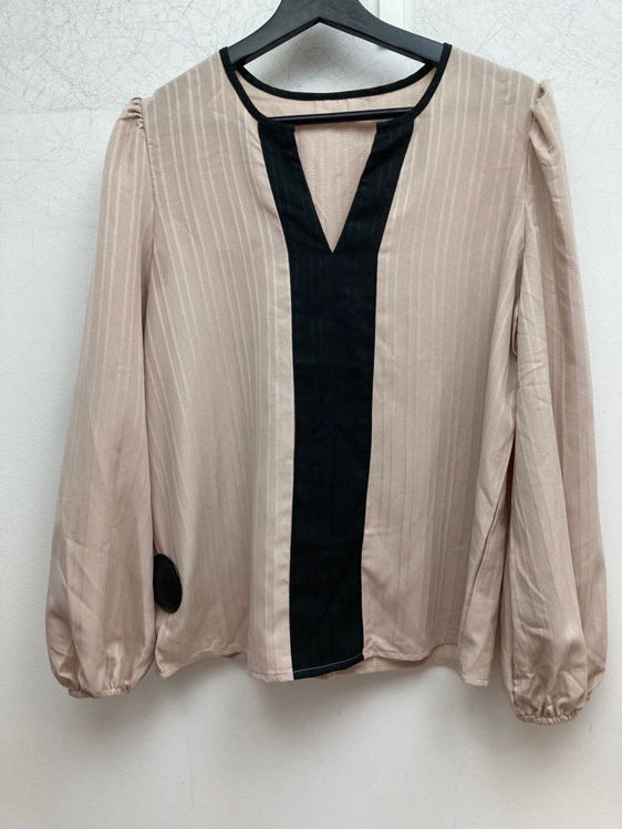 Billede af  Ny beige bluse med sort