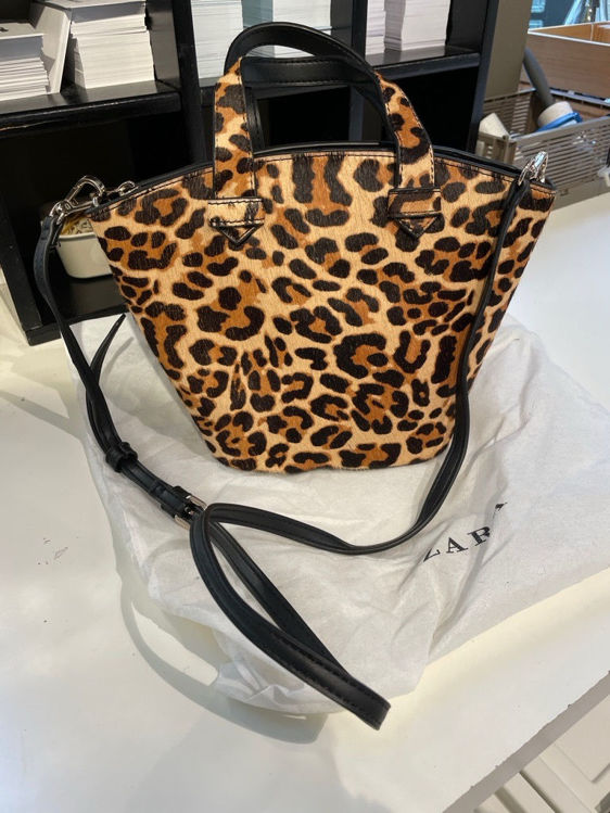 Billede af Zara leopard lædertaske