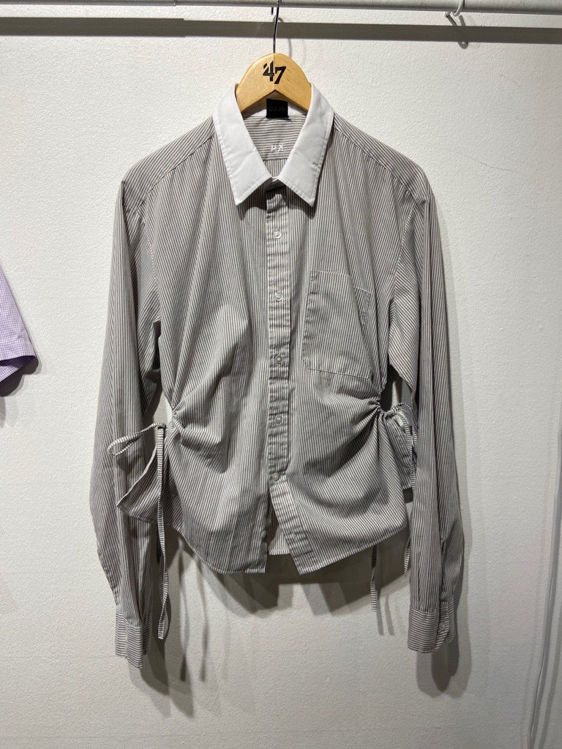Billede af KH Upcycled skjorte langærmet grå stribet