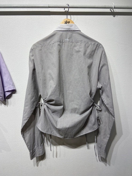 Billede af KH Upcycled skjorte langærmet grå stribet