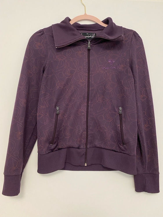 Billede af Hummel str M cardigan lilla m/print l/s